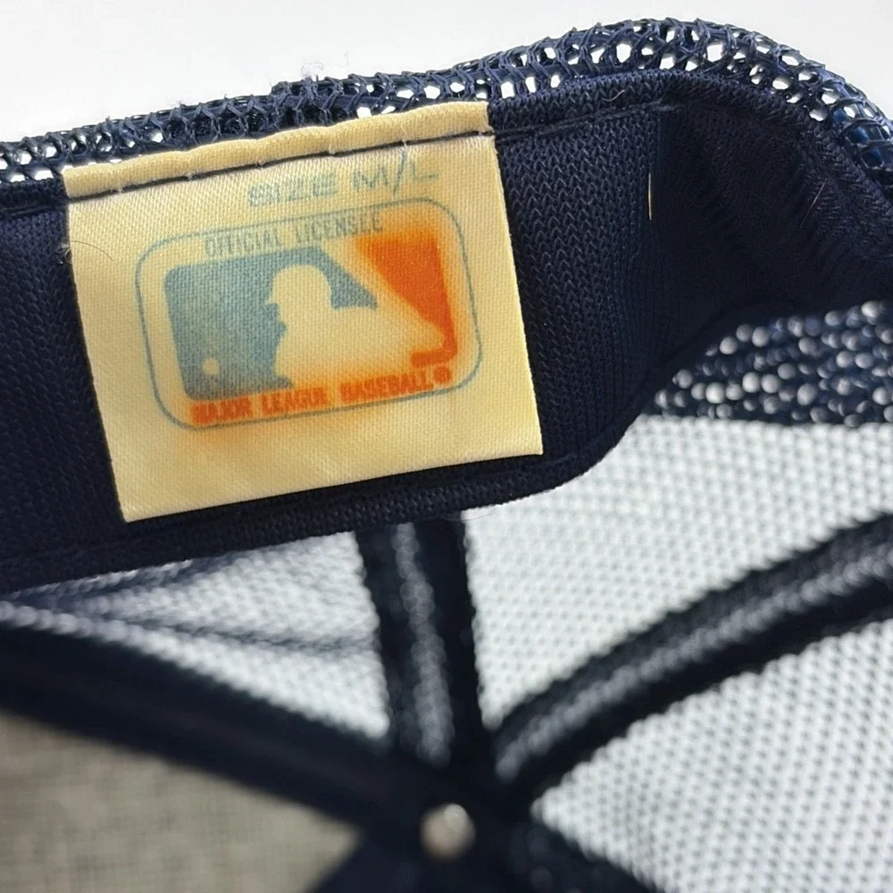 Vintage Cleveland Indians Hat Cap Snap Back Universal Industries Wahoo Mesh